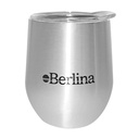 Mate con tapa 220ml Berlina PLATEADO, doble pared de acero inoxidable en caja