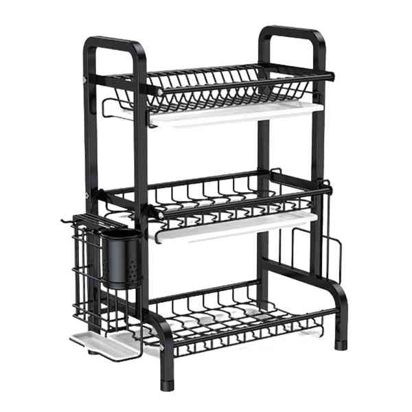 Escurridor de platos, de metal, 3 pisos sobre mesada, en caja