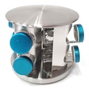 Especieros de vidrio x8, con soporte de metal, en caja
