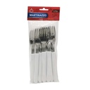 Cubiertos tenedores de mesa x12 en bolsa acero inoxidable BLANCO, ELEGANCE MARTINAZZO