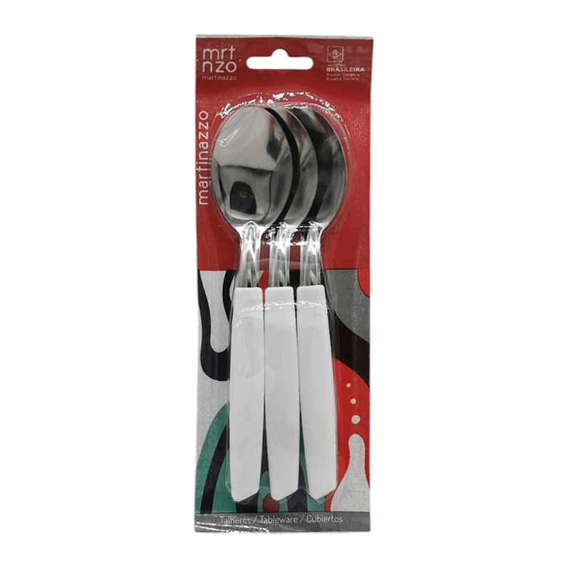 Cubiertos cucharas de mesa x3 en blister acero inoxidable BLANCO, PIEMONTE MARTINAZZO