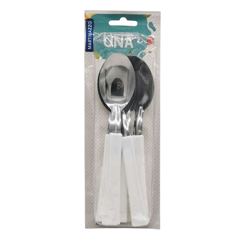 [HA3485BL] Cubiertos cucharas de mesa x6 en blister acero inoxidable BLANCO, UNA MARTINAZZO