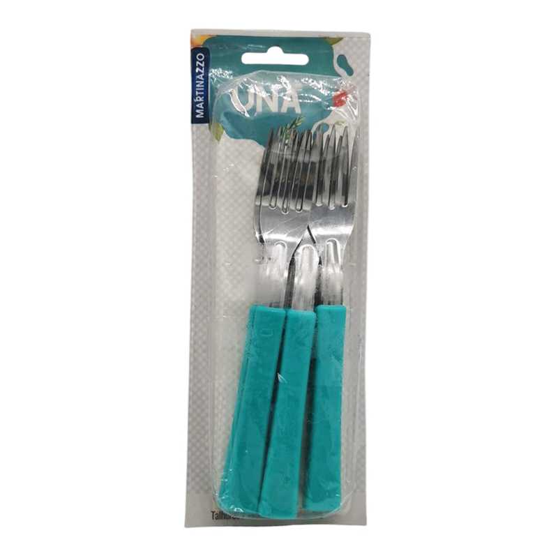 [HA3531VD] Cubiertos tenedor de mesa x6 en blister, acero inoxidable VERDE, UNA MARTINAZZO