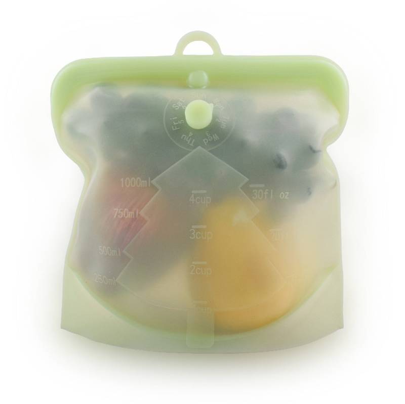 [HA3619] Bolsa de silicona reutilizable para alimentos 1000ml, para freezer o micoroondas, varios colores