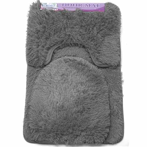 [HA3632] Alfombra para baño x3, alfombra central y de inodoro o pileta cubre tapa, varios diseños