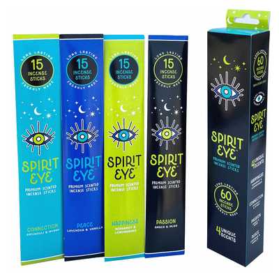 [HA3687] Incienso palitos 15x4 SPIRIT EYE, 4 fragancias