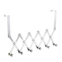 Perchero acero inoxidable extensible sobre puerta, 6 ganchos en caja