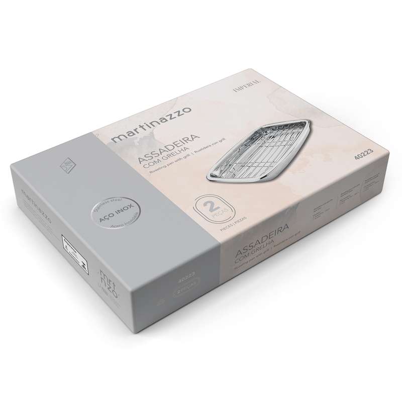 [HA3791] Asadera acero inoxidable con parrilla IMPERIAL, MARTINAZZO en caja