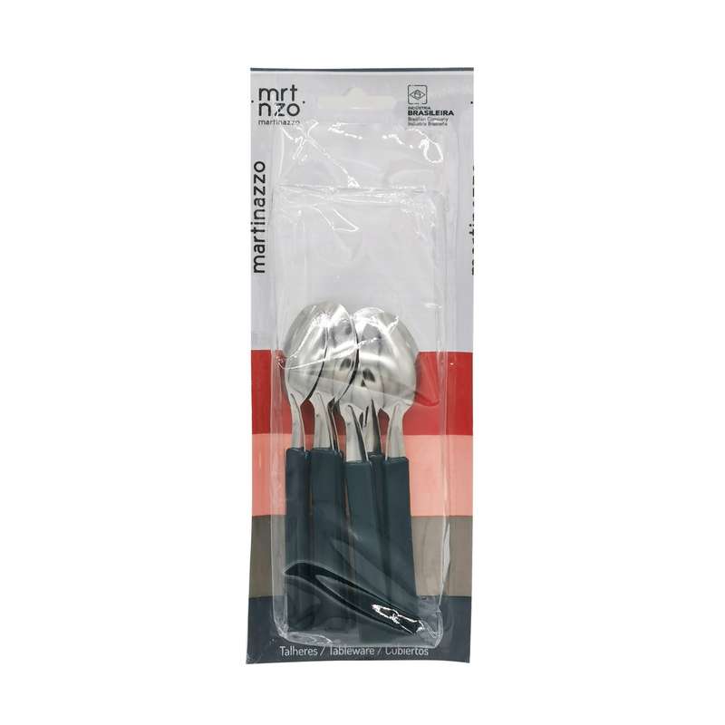 [HA3793AZ] Cubiertos cucharas de té x3 en blister acero inoxidable AZUL, UNA MARTINAZZO