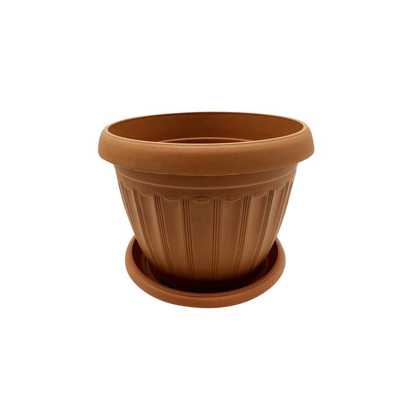 [HA3794] Maceta de plástico redonda, 17cm, con plato