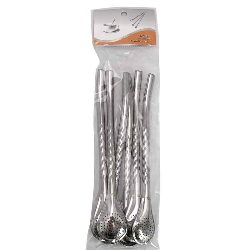 [HA3819] Bombilla de acero inox torneada x6 en bolsa