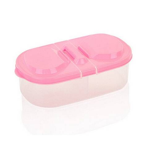 [HA3864] Vianda recipiente de plástico con 2 divisiones varios colores