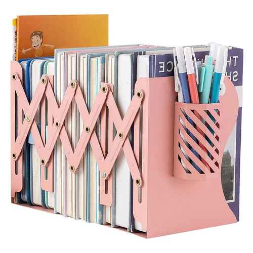 [HA3872] Sujeta libros de metal extensible, con portalápices, en bolsa varios colores