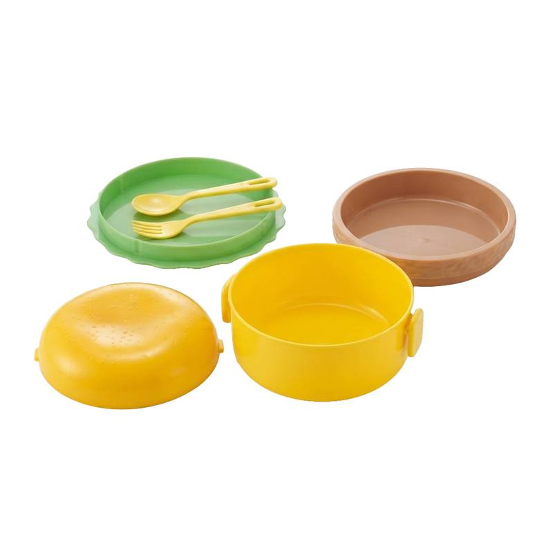 [HA3873] Vianda infantil de plástico 3 niveles con cubiertos