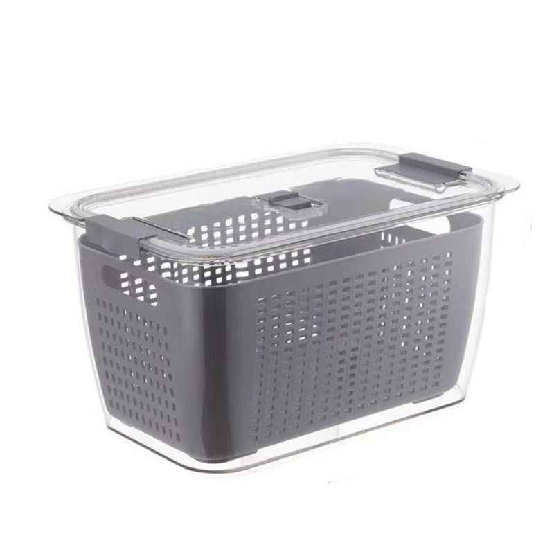 [HA3879] Caja organizadora de acrílico, con escurridor y divisiones, en caja