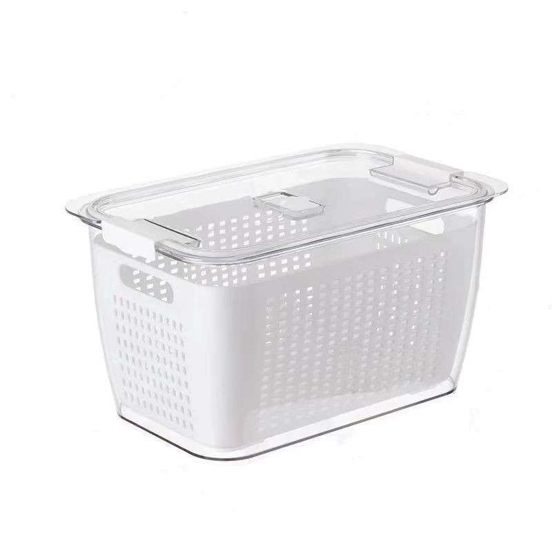 [HA3880] Caja organizadora de acrílico, con escurridor y divisiones, en caja