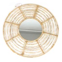 Espejo decorativo para colgar, de rattan