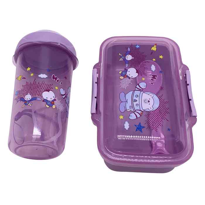 [HA3989] Vianda infantil de plástico con botella, varios colores