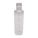 Botella de vidrio, graduada 500ml, en caja