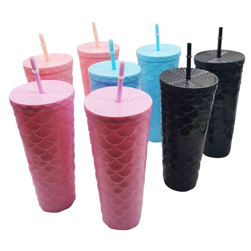 [HA4065] Vaso con sorbito, de plástico 1000ml PACKx8, varios colores