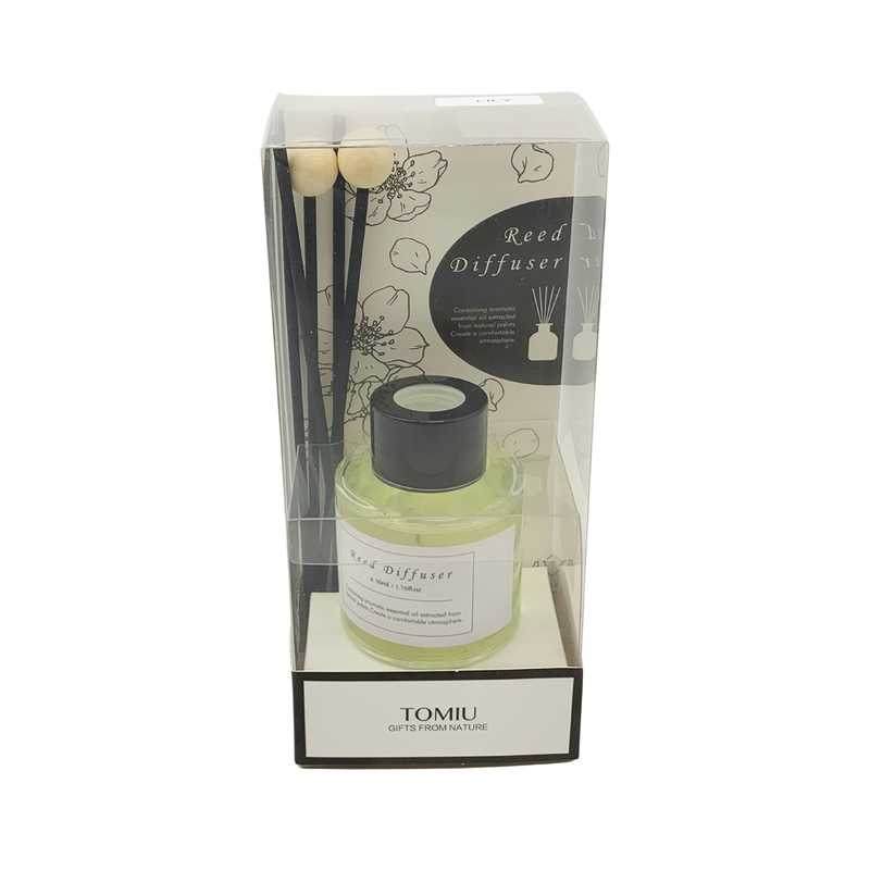 [HA4145] Aromatizador líquido 50ml con 5 palitos, en caja PVC, varios aromas