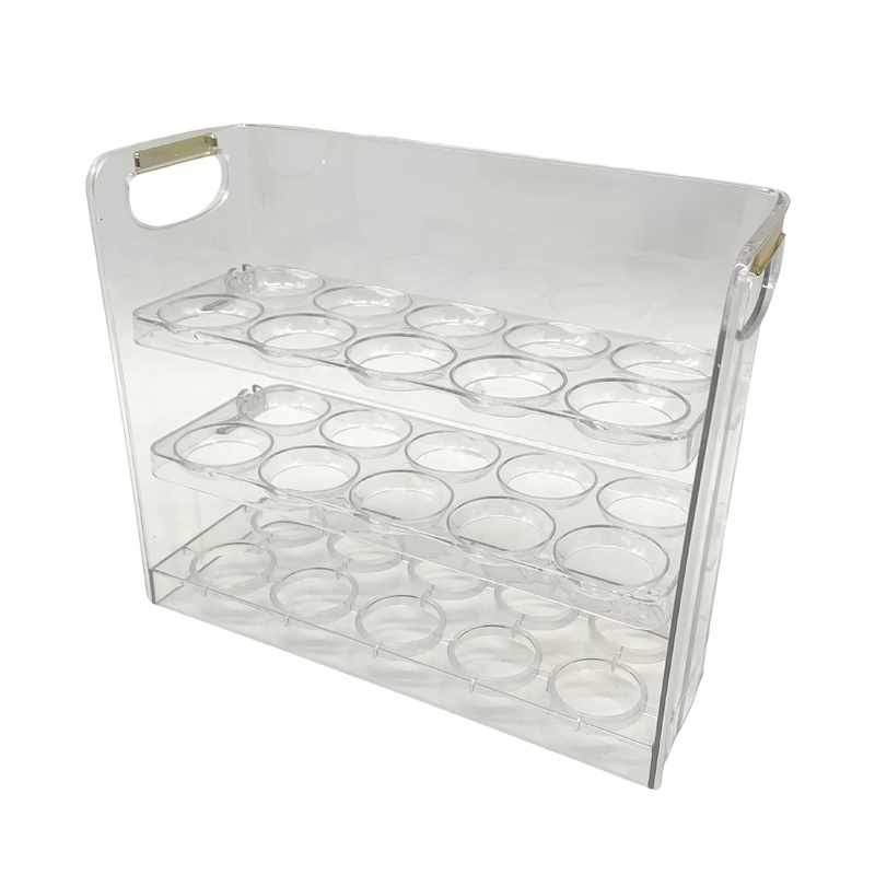 [HA4170] Huevera de acrílico vertical, para 30 huevos, en caja