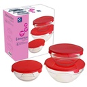Vianda recipiente de vidrio x3, 130/220/335ml en caja