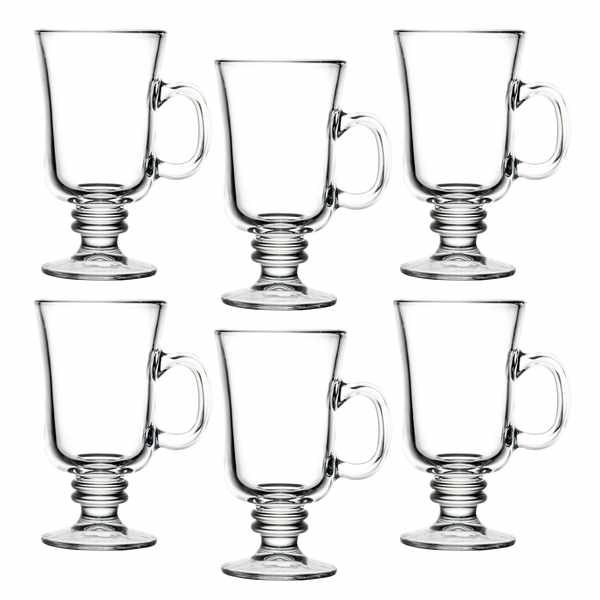 [HA4202] Taza de vidrio irish coffee 240ml x6, en caja