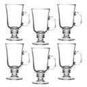 Taza de vidrio irish coffee 240ml x6, en caja