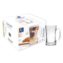 Taza de vidrio 350ml x4, en caja