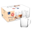 Taza de vidrio 200ml x6, en caja