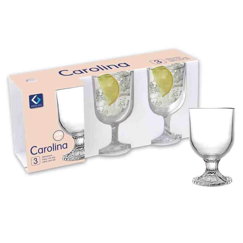 [HA4209] Copa de vidrio 200ml x3, en caja
