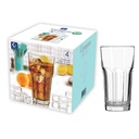 Vaso de vidrio 470ml x4, en caja