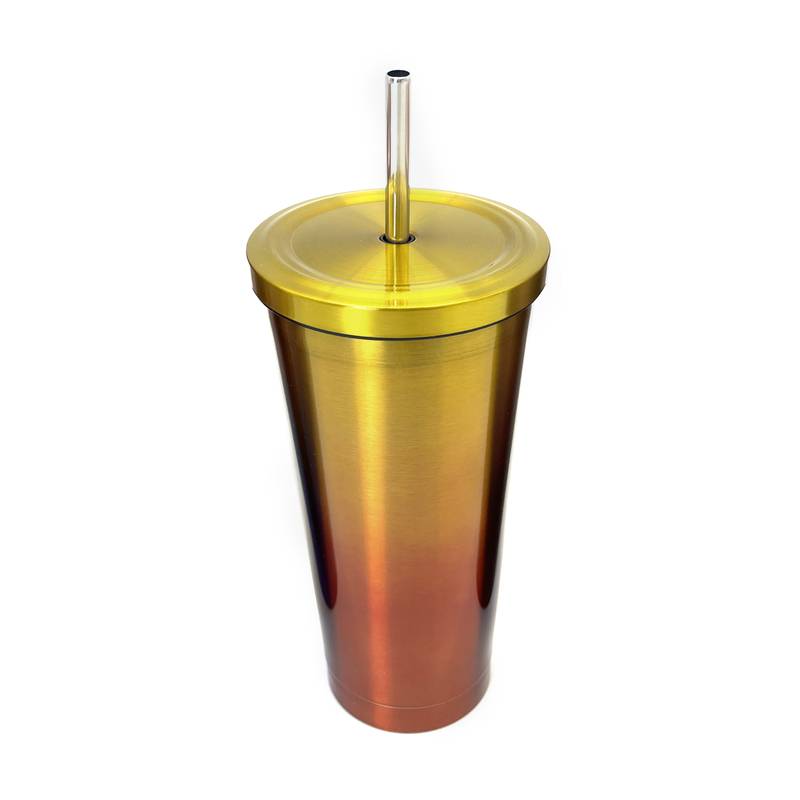 [HA4290] Vaso con sorbito, de acero inoxidable 600ml, en caja varios colores