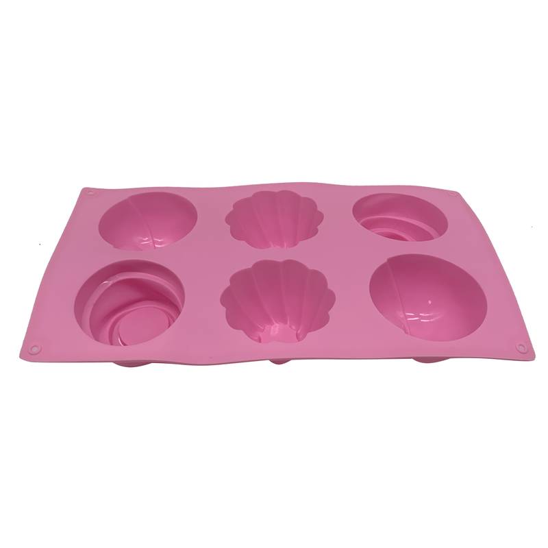 [HA4385] Molde de silicona para 6 cup cakes, ideal para horneados, chocolate, gelatina etc, varios colores