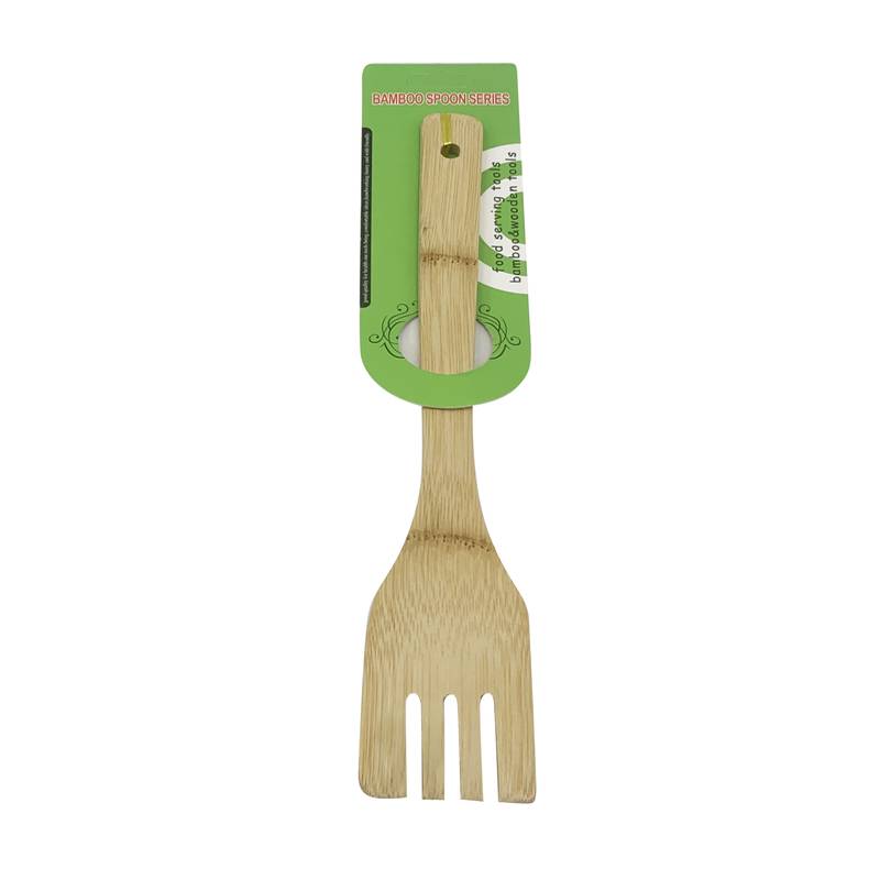 [HA4389] Tenedor de madera bambú, en cartón