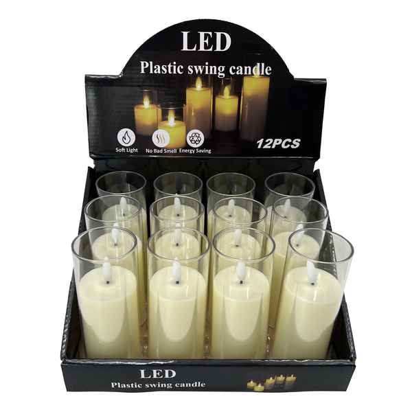 [HA4442] Vela LED en vaso, CAJA x12