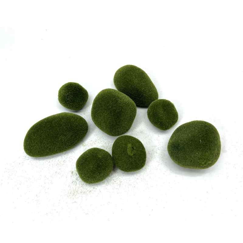 Piedra con musgo artificial x8, en bolsa
