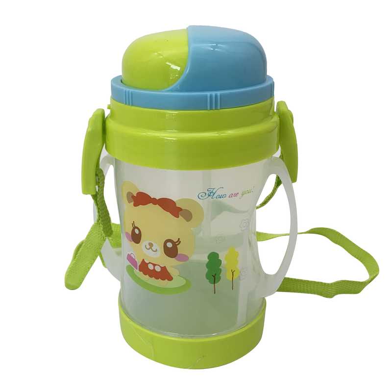 [HA4464] Botella deportiva de plástico 300ml, con asas, en bolsa, varios diseños infantiles