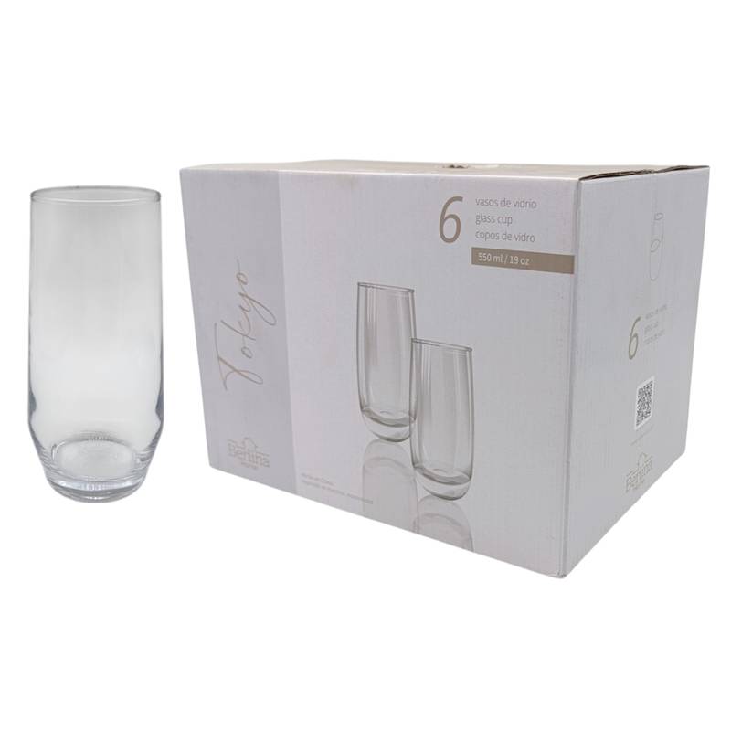 [HA4484] Vaso de vidrio Berlina Tokyo, 550ml, CAJA x6