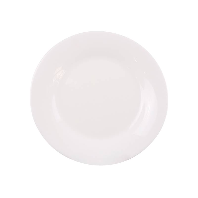 [HA4485] Plato llano de vidrio opal postre, línea ARIA, CAJA x36
