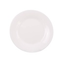 Plato llano de vidrio opal postre, línea ARIA, CAJA x36
