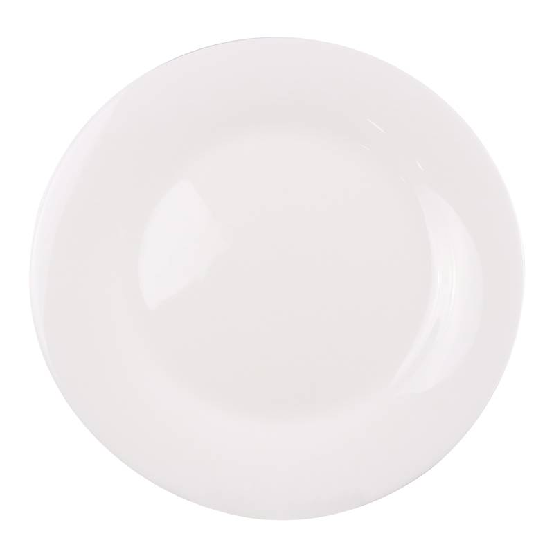 [HA4486] Plato llano de vidrio opal llano,línea ARIA CAJA x24