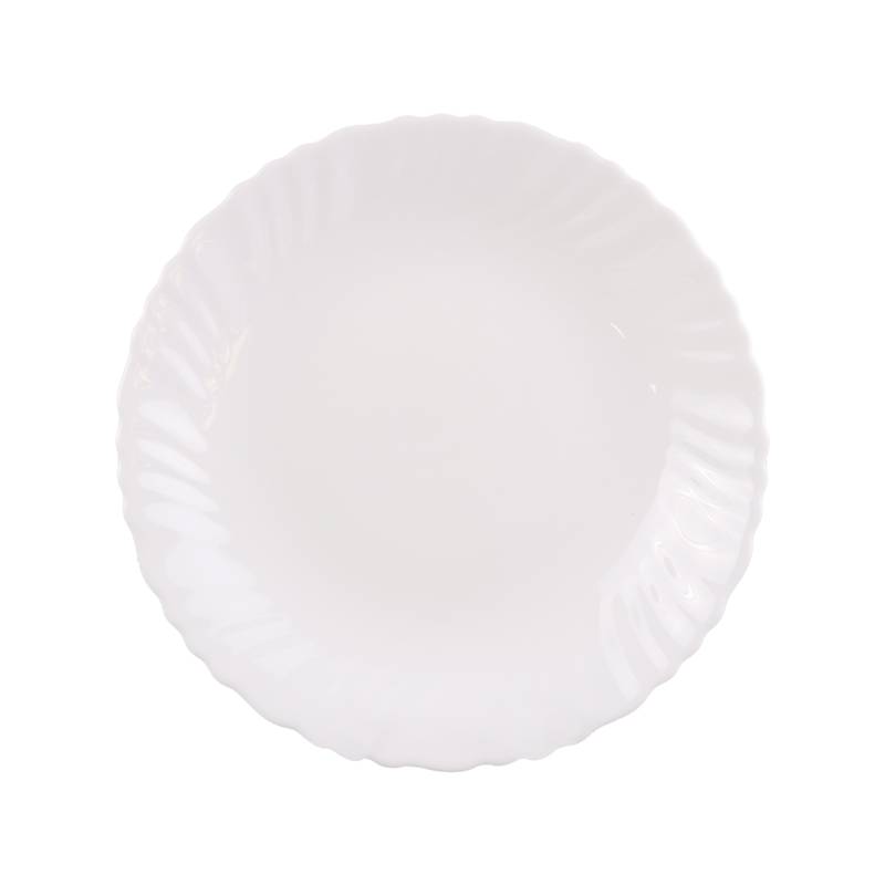 [HA4495] Plato de vidrio opal postre, línea SOFIA, CAJA x36