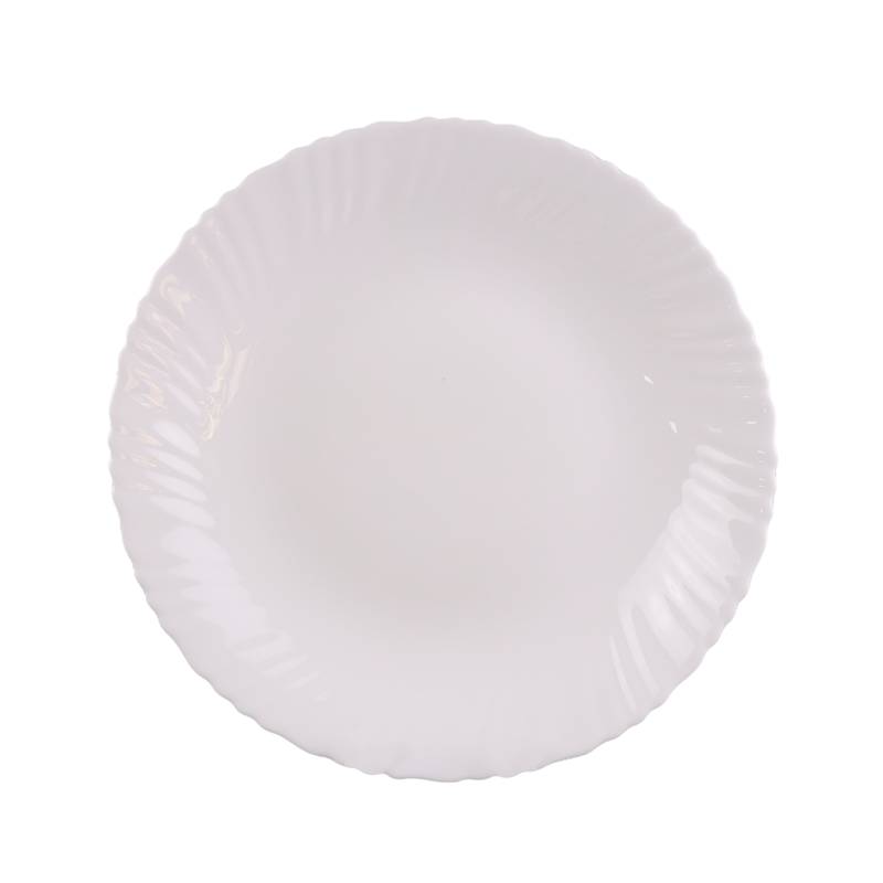 [HA4496] Plato de vidrio opal llano, línea SOFIA, CAJA x24