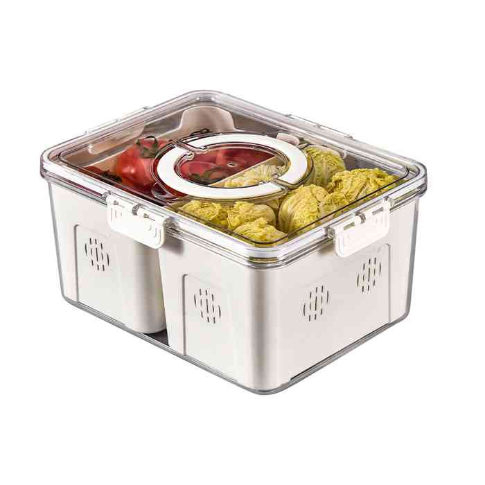 [HA4509] Caja organizadora de acrílico, con escurridor y divisiones, en caja