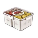 Caja organizadora de acrílico, con escurridor y divisiones, en caja