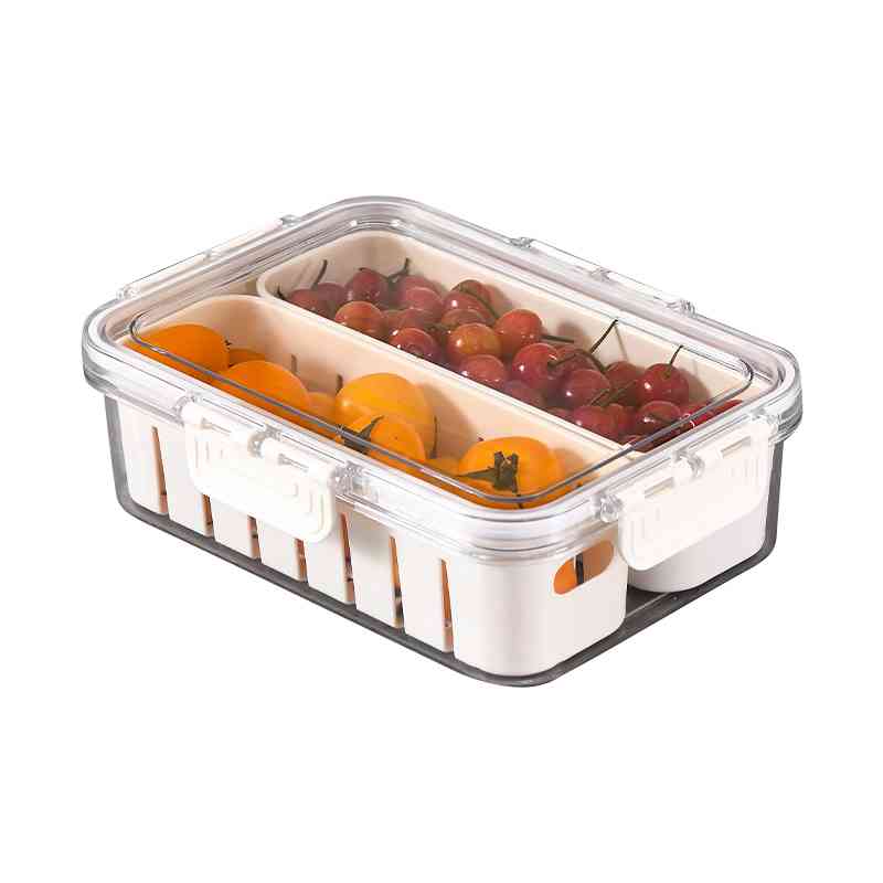 [HA4511] Caja organizadora de acrílico, con escurridor y divisiones, en caja