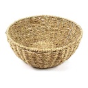 Cesta redonda de fibras naturales, junco de agua