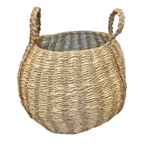 [HA4557] Cesto canasto bombé de fibras naturales, junco de agua